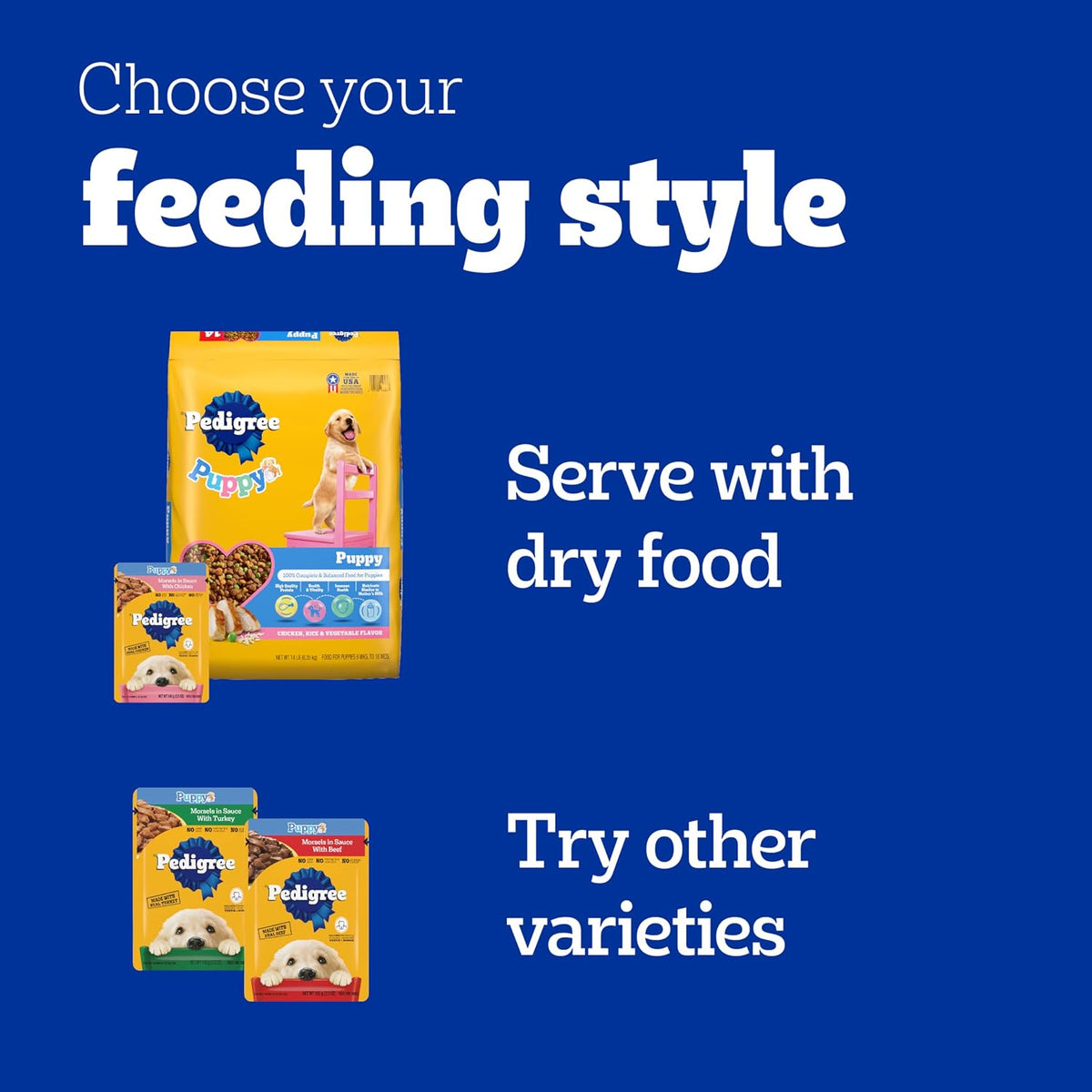 Pedigree Puppy Food Morsels in Sauce, Wet Dog Food Pouches, Chicken Flavor, 3.5 oz. Pouches, 16 Count - Image 10