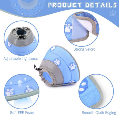 Toptakeit cat recovery collar shown lying flat to highlight the flexible foldable design.