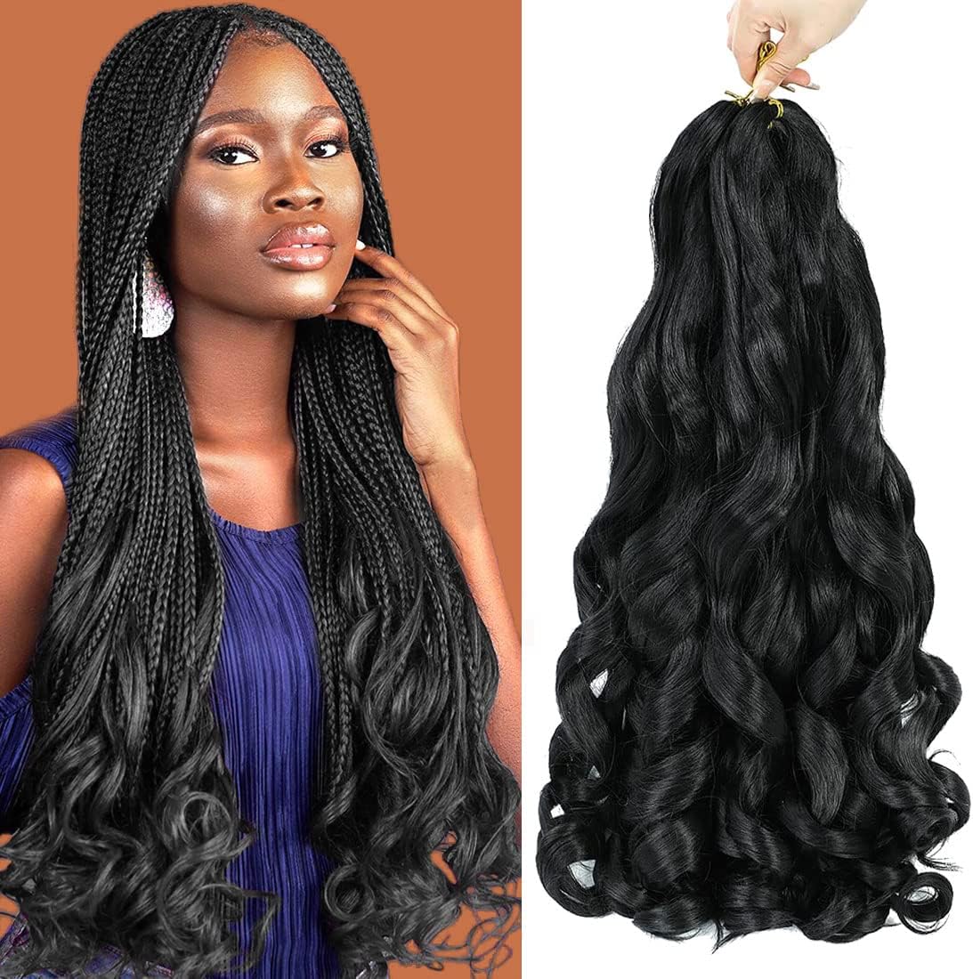 WIPPORYA French curly braiding hair front view package