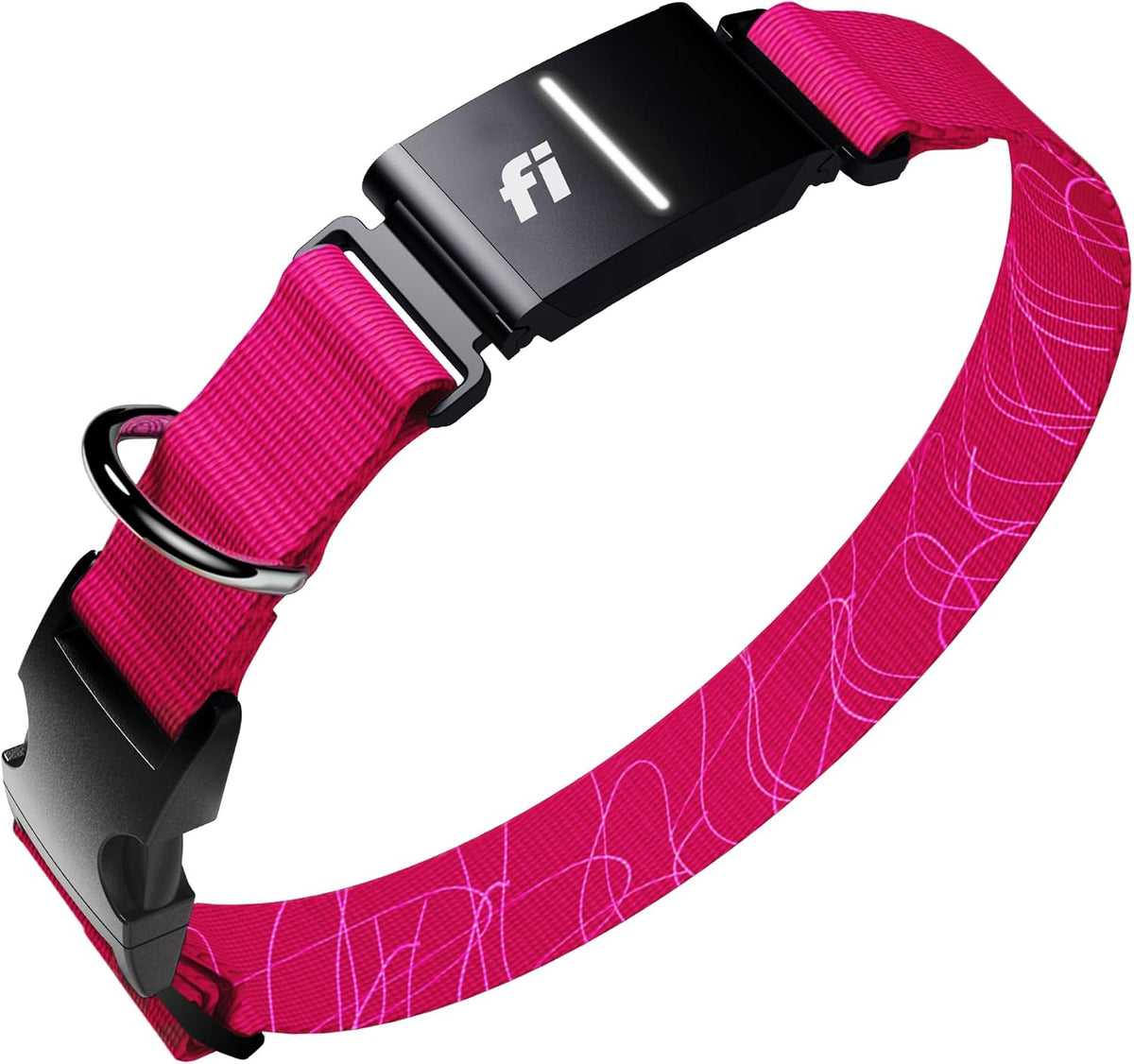 Fi Series 3 Plus smart dog tracker collar front view in pink