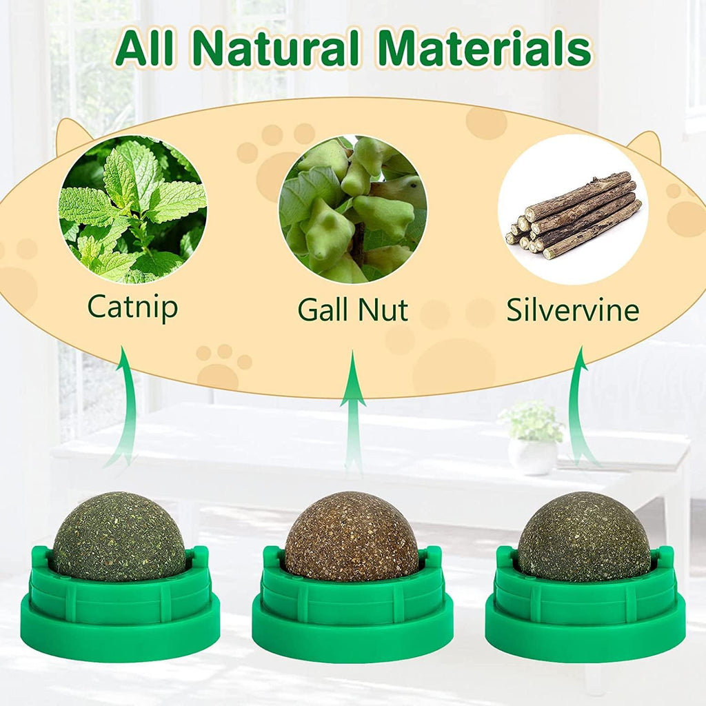 Close up of NoNi rotatable catnip ball for cats