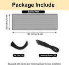 Close up of durable black mesh safety netting