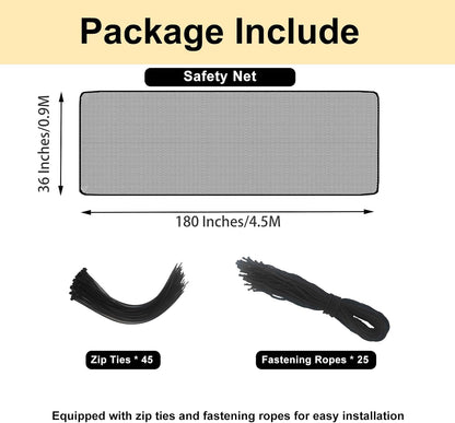 Close up of durable black mesh safety netting