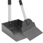 LUFFWELL metal dog pooper scooper front view showing aluminum tray and spade set