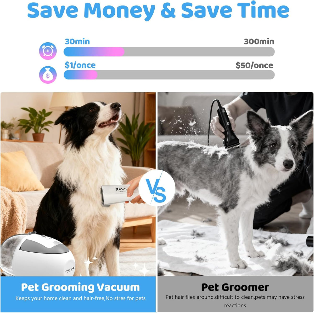 Dog Grooming Vacuum,Pet Grooming Vacuum with 2L Dust Cup & 13000Pa Suction, 6-in-1 Low Noise Pet Grooming Kit with Clipper & Steam Brush for Shedding, Professional Dog Vacuum for Dogs & Cats - Image 11