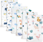 Maliton 6 pack muslin baby burp cloths front view