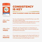 Align digestive health supplement bottle with capsule count