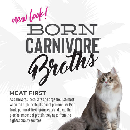 Tiki Cat Born Carnivore Broths Wet Cat Food Toppers, Variety Pack, 1.3 oz. Pouch (12 Count) - Image 9