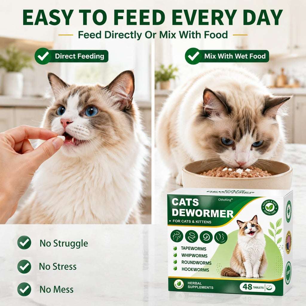Safe broad spectrum parasite protection tablets for kittens and growing cats.