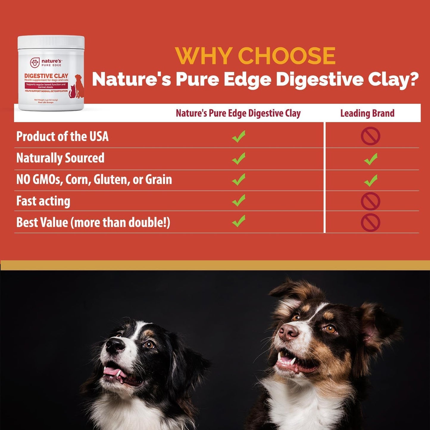 Natures Pure Edge clay supplement packaging details