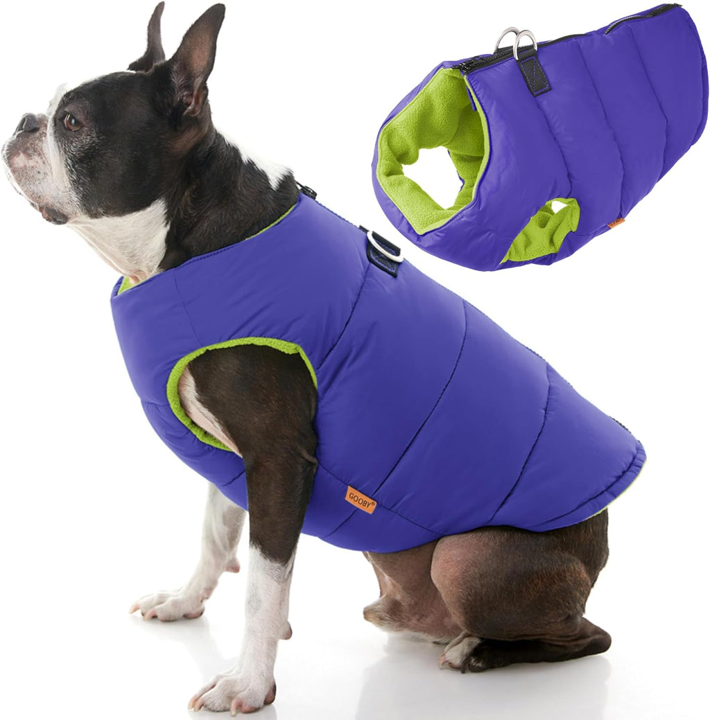 Gooby Padded Vest Dog Jacket - Red, X-Large - Warm Zip Up Vest Fleece Jacket with Dual D Ring Leash Water Resistant for Small to Medium Dogs - Image 12