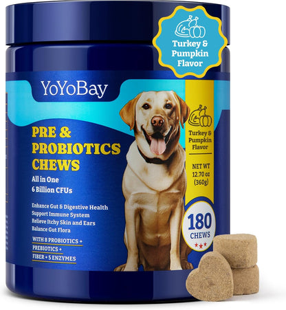 Probiotics for Dogs - Dog Probiotics for Digestive Health, Yeast, Itchy Skin, Gut Health, Immune & Skin - 6 Billion CFUs, 180 Soft Chews, Duck & Pear Flavor - with Prebiotics & Digestive Enzymes - Image 10