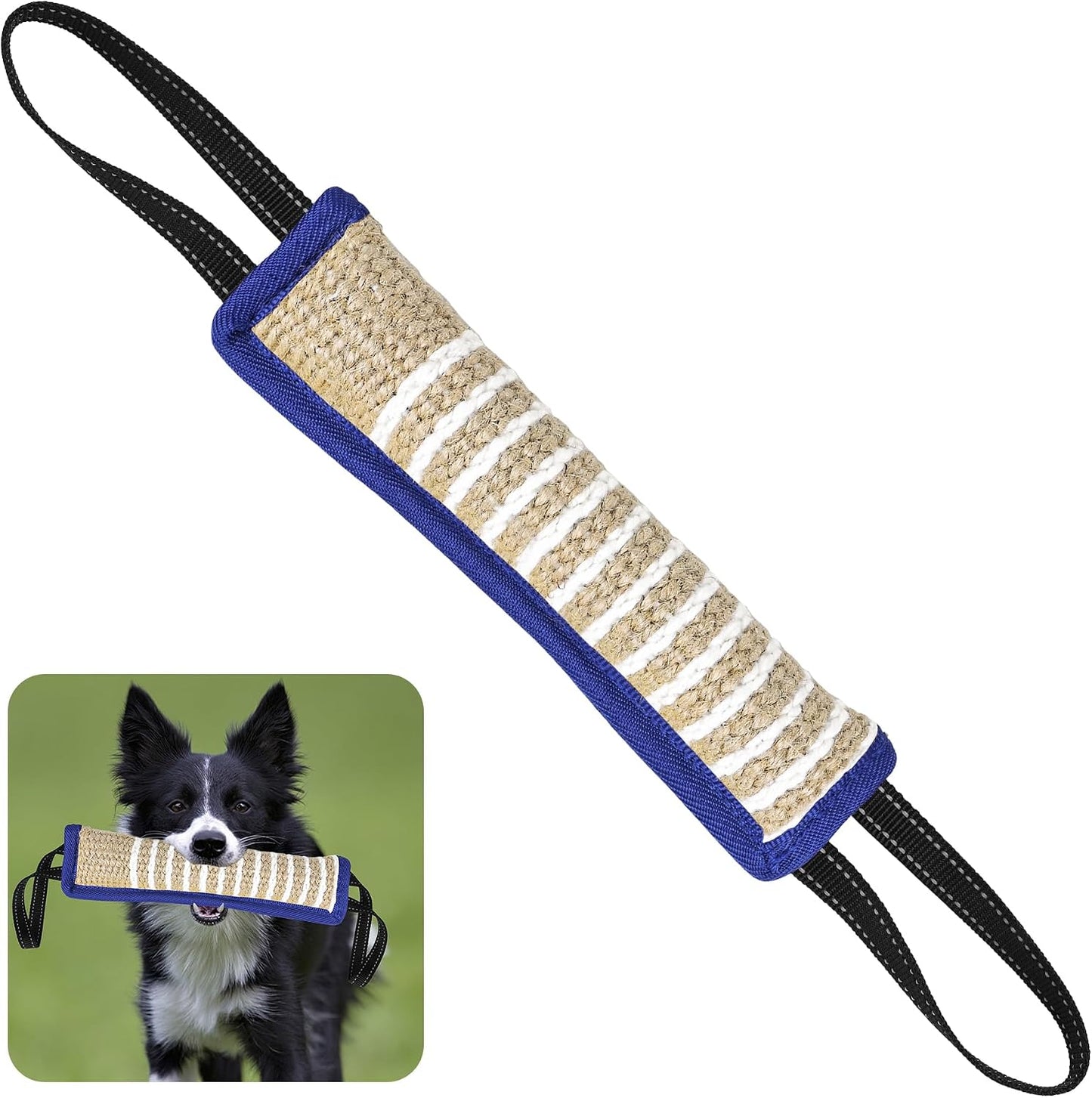 ToLanbbt Dog Tug Toy, Dog Bite Jute Pillow Pull Toy with 2 Strong Handles, Perfect for Tug of War, Puppy Training Interactive Play, Bite Training Toys for Medium to Large Dogs (Pink Yellow) - Image 10