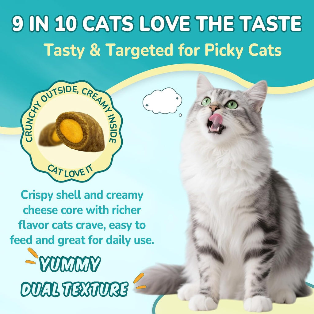 Woyamay seasonal allergy relief for cats packaging with daily feeding guide