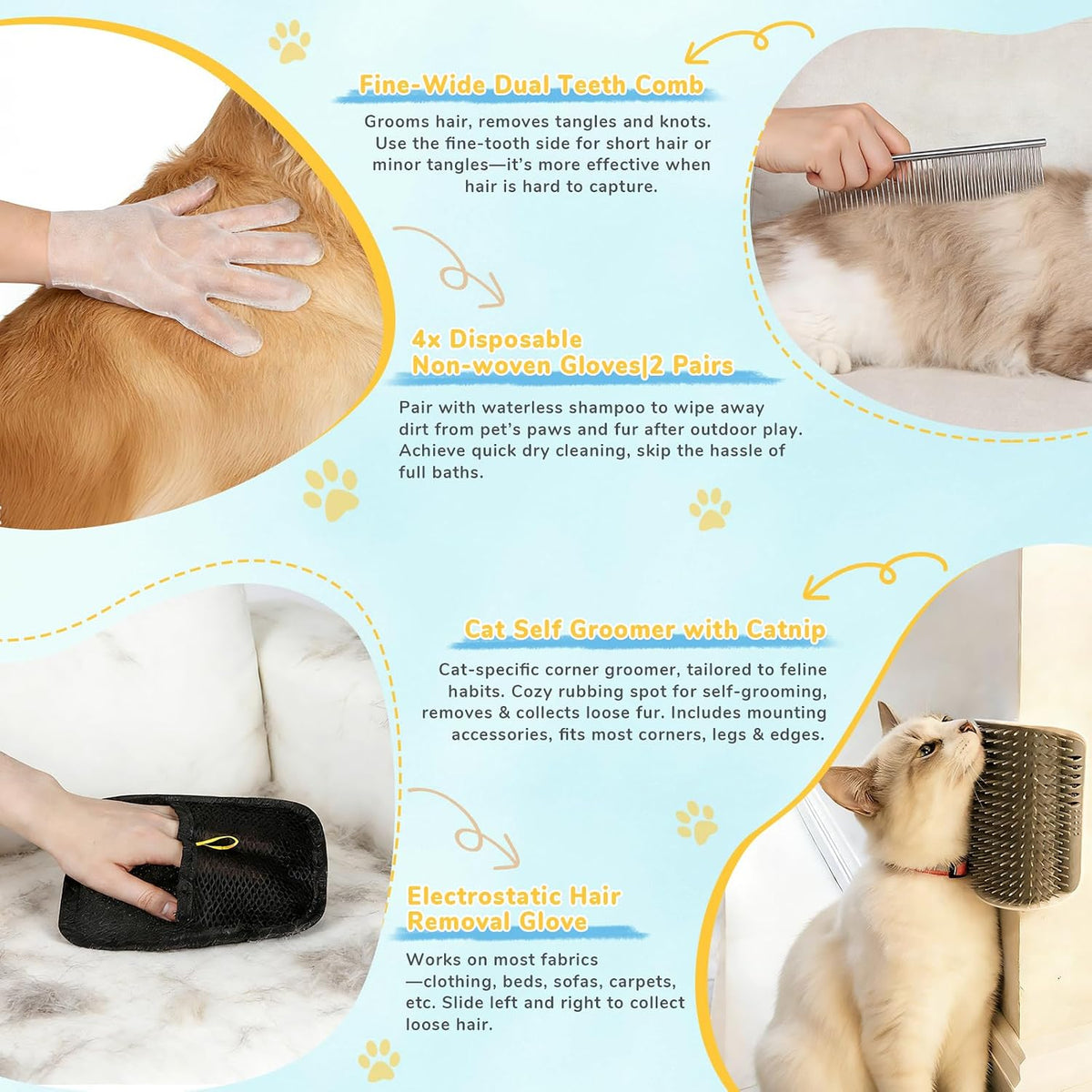 Full collection of Yonvelt 10-piece pet care items