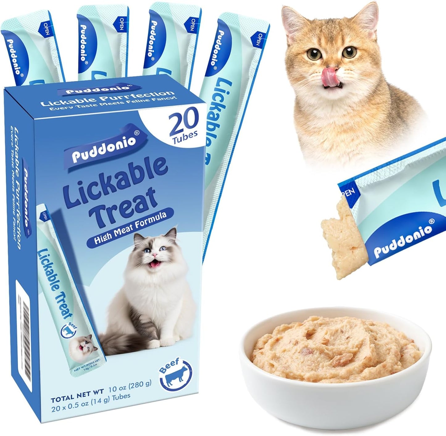 Lickable Cat Treats, Real Meat First Puree, Minimal Ingredients, No Fillers or Gums, High Protein Natural Cat Snacks, 0.5oz Tubes (Pack of 20) - Image 14