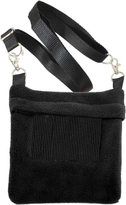 Exotic Nutrition Economy Carry Bonding Pouch (Black) - for Sugar Gliders, Squirrels, Marmosets, Hamsters, Rodents, Rats, Reptiles, & Other Small Pets - Image 1