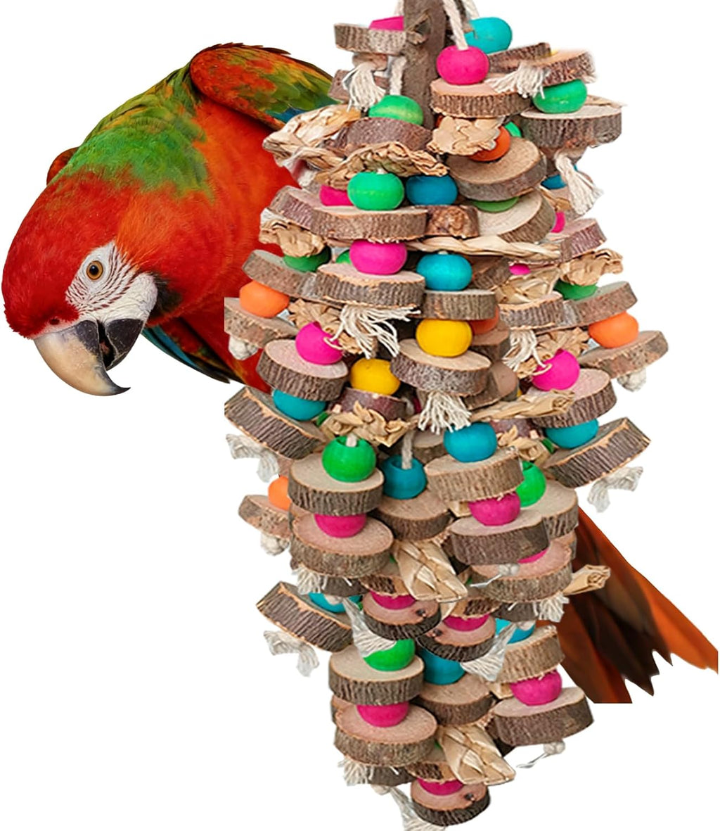 Extra Large Bird Toys for Macaws Cockatoos Amazons Chew - Natural Wood Parrot Chewing Toy with Foraging, Bird Cage Activity Center - Image 9