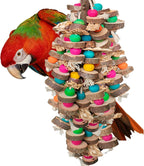 Extra Large Bird Toys for Macaws Cockatoos Amazons Chew - Natural Wood Parrot Chewing Toy with Foraging, Bird Cage Activity Center - Image 9