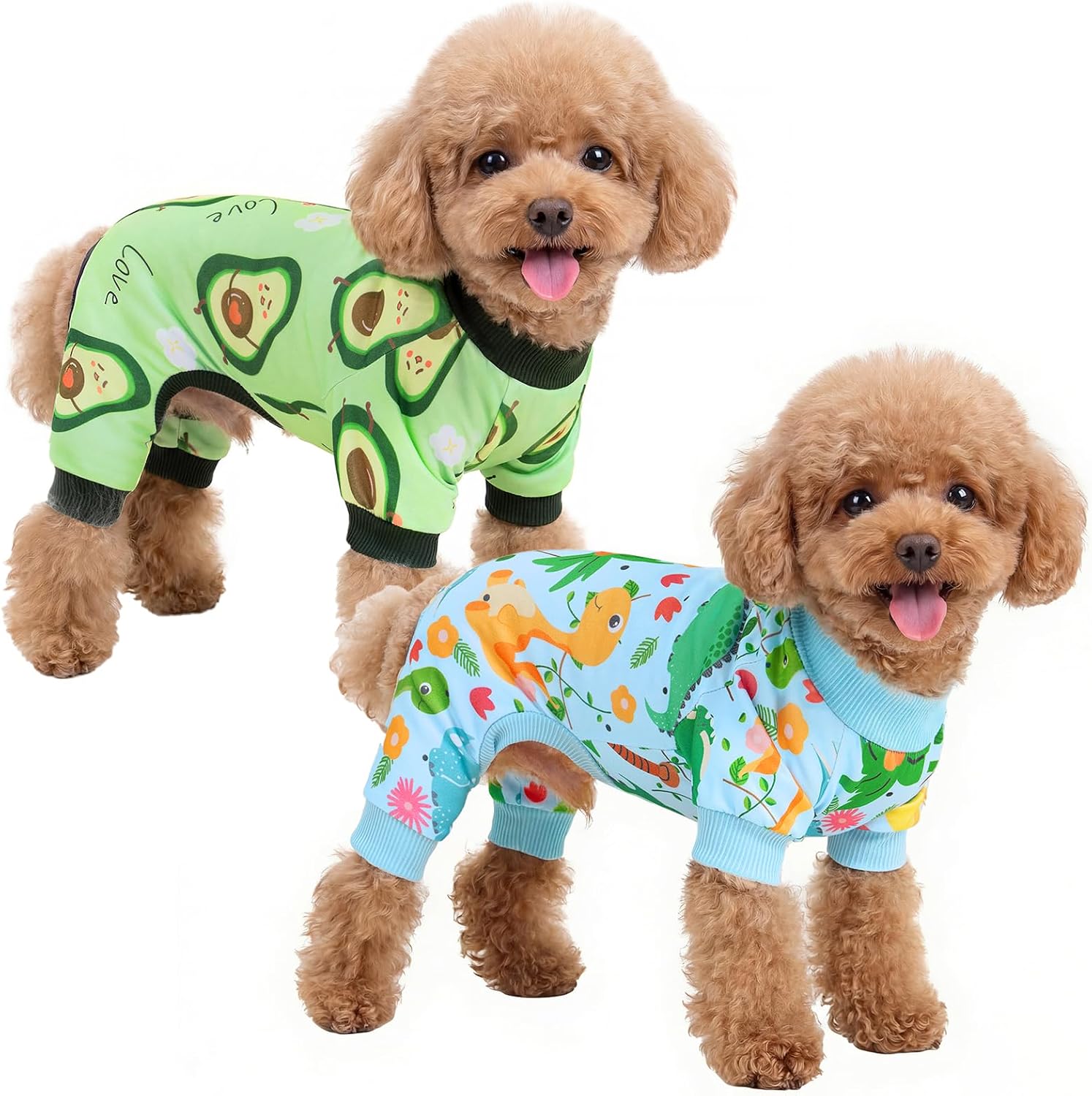 XPUDAC 2 Pack Dog Pajamas for Medium Large Sized Dog, 4-Way Stretch Warm Pet Pjs Onesie Lightweight Soft Jammies Pet Clothes Boy Girl Duck Pig Print, 4XL - Image 13