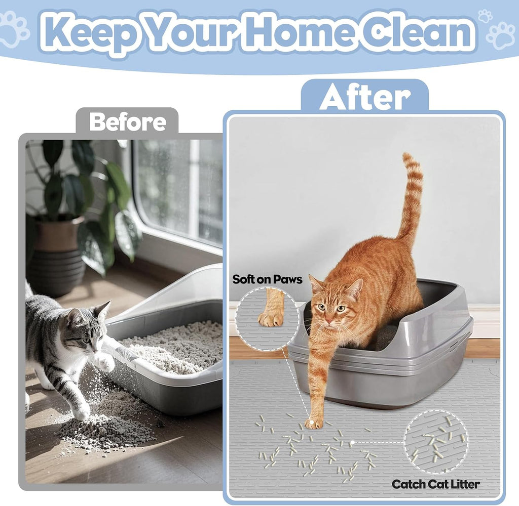 Extra large waterproof cat litter box floor protector