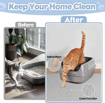 Extra large waterproof cat litter box floor protector
