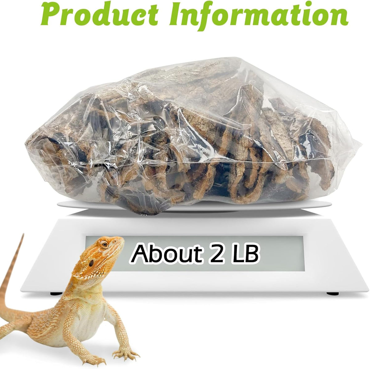 Natural champagne tree cork wood flat bedding for bearded dragons and geckos