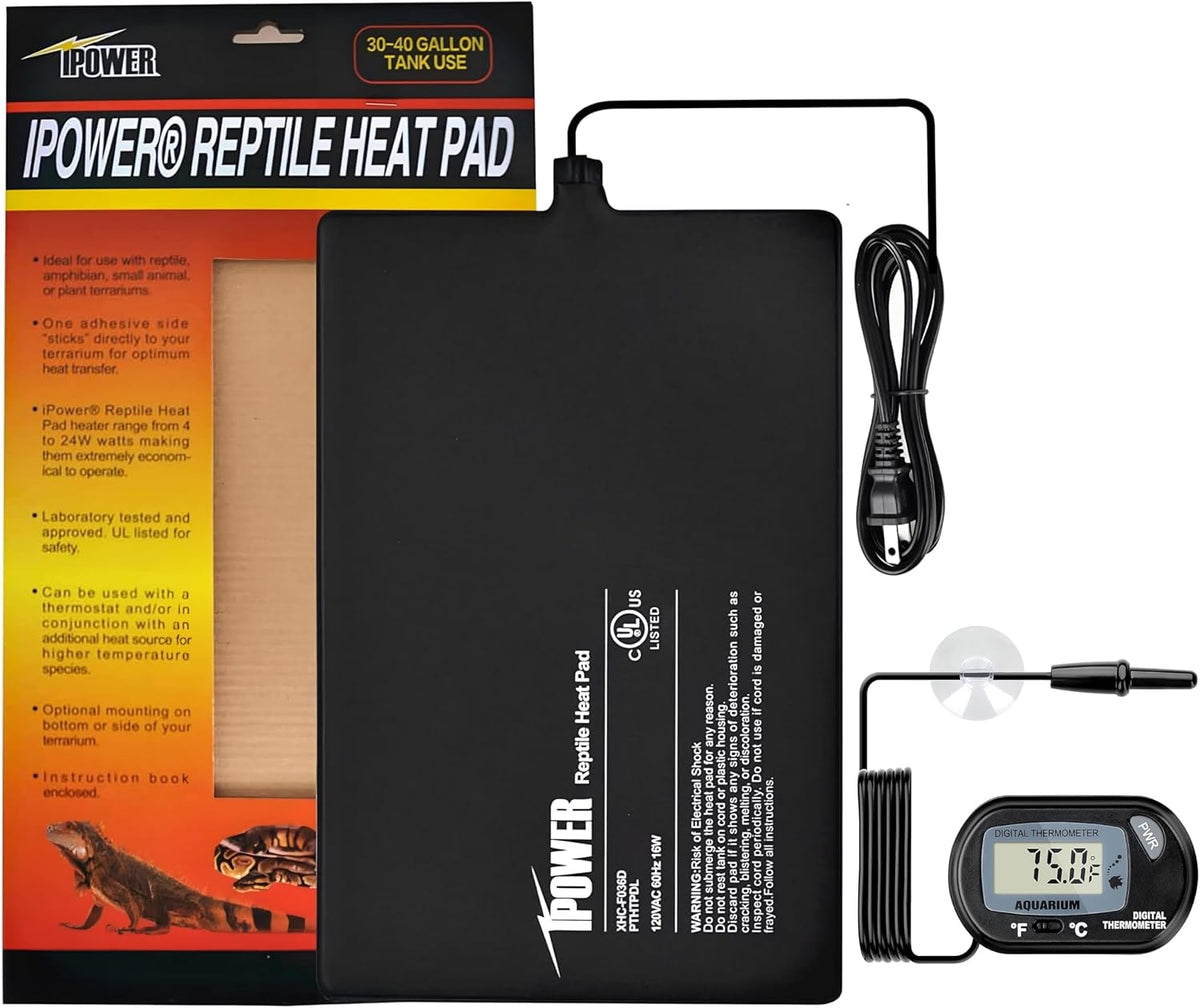 iPower 8 by 12-Inch 16W Reptile Heat Mat, Under Tank Warmer Terrarium Heat Pad for Turtles Lizards Frogs and Other Small Animals, Multi Sizes - Image 15