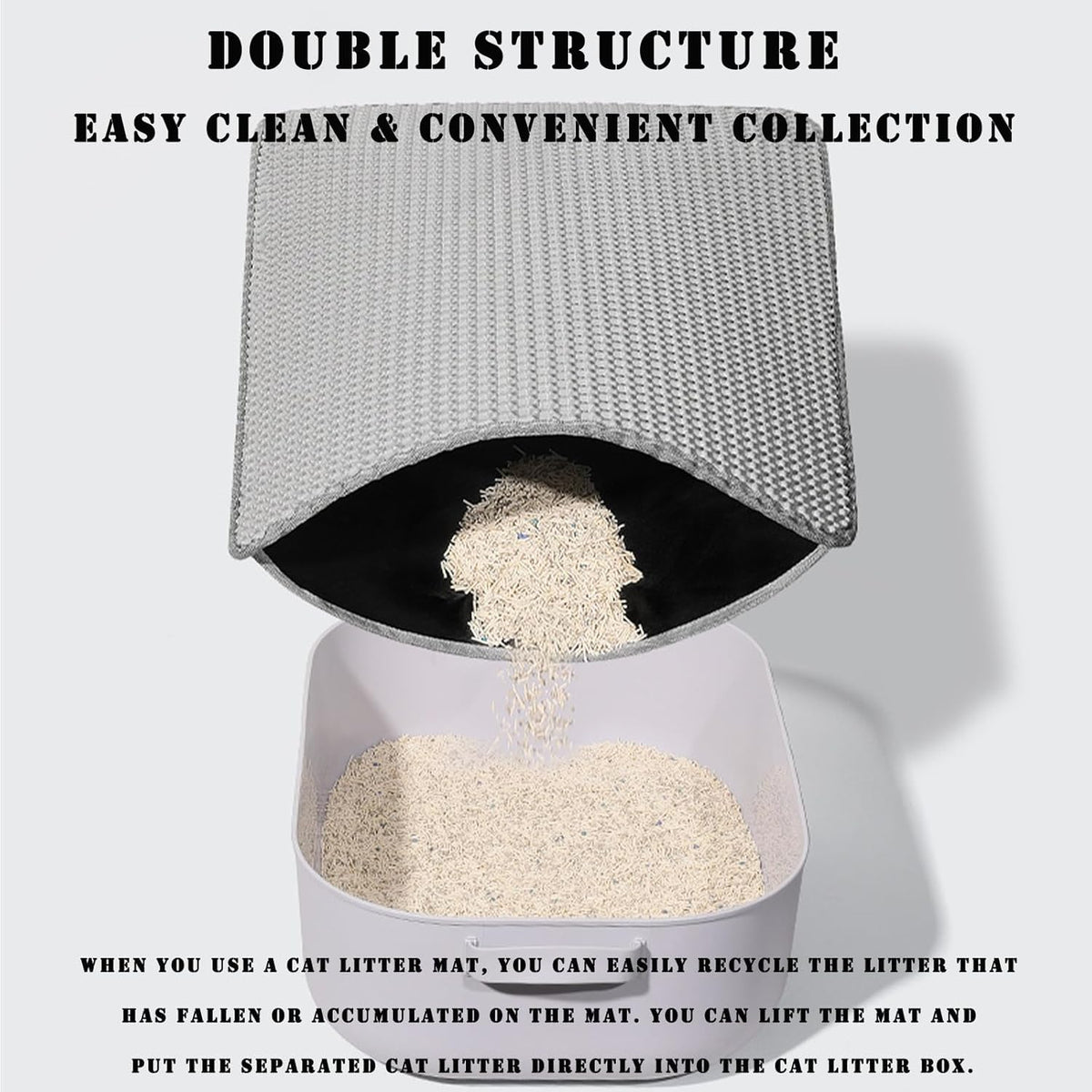 Cleaning and rinsing an extra large double structure cat mat