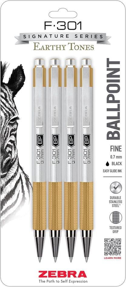 Zebra Pen F-301 Ballpoint Blue Ink Fine Point 0.7mm Pen, Easy-Glide Ink, Stainless Steel Retractable, Non-Slip Grip, Professional Design, Ideal for Office, Journal and Planner Use, 2-Pack (27122) - Image 15
