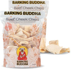 Barking Buddha Beef Cheek Chips front packaging view authentic premium dog chews