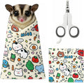 PEOT.SSHEE sugar glider grooming wrap with nail clipper front view showing cartoon pattern.