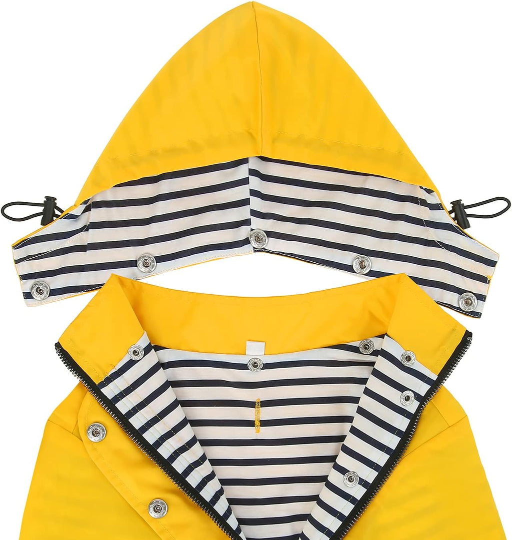 HDE imported large breed raincoat laid flat showcasing the lightweight water resistant nylon material.