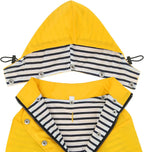 HDE imported large breed raincoat laid flat showcasing the lightweight water resistant nylon material.