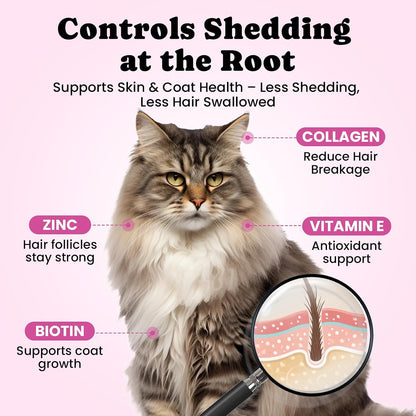 Crunchy outer shell creamy center cat hairball control treat