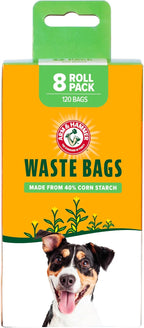 Close up of the recycled material texture on Arm and Hammer waste bags.