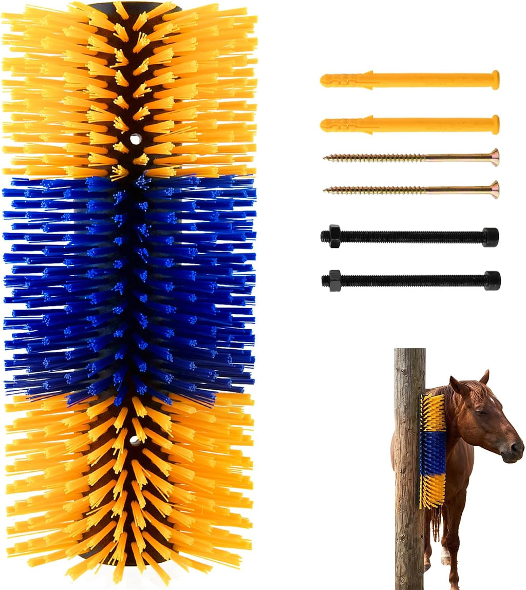 Full view of multi animal farm grooming post for dairy cattle