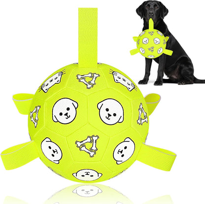 Dog Soccer Ball with Straps - Durable Jolly Ball for Dogs, Large Soccer Ball for Dogs, Dog Toys for Medium Dogs, for Pet Birthday, Outdoor Indoor Play Training Exercise - Image 10