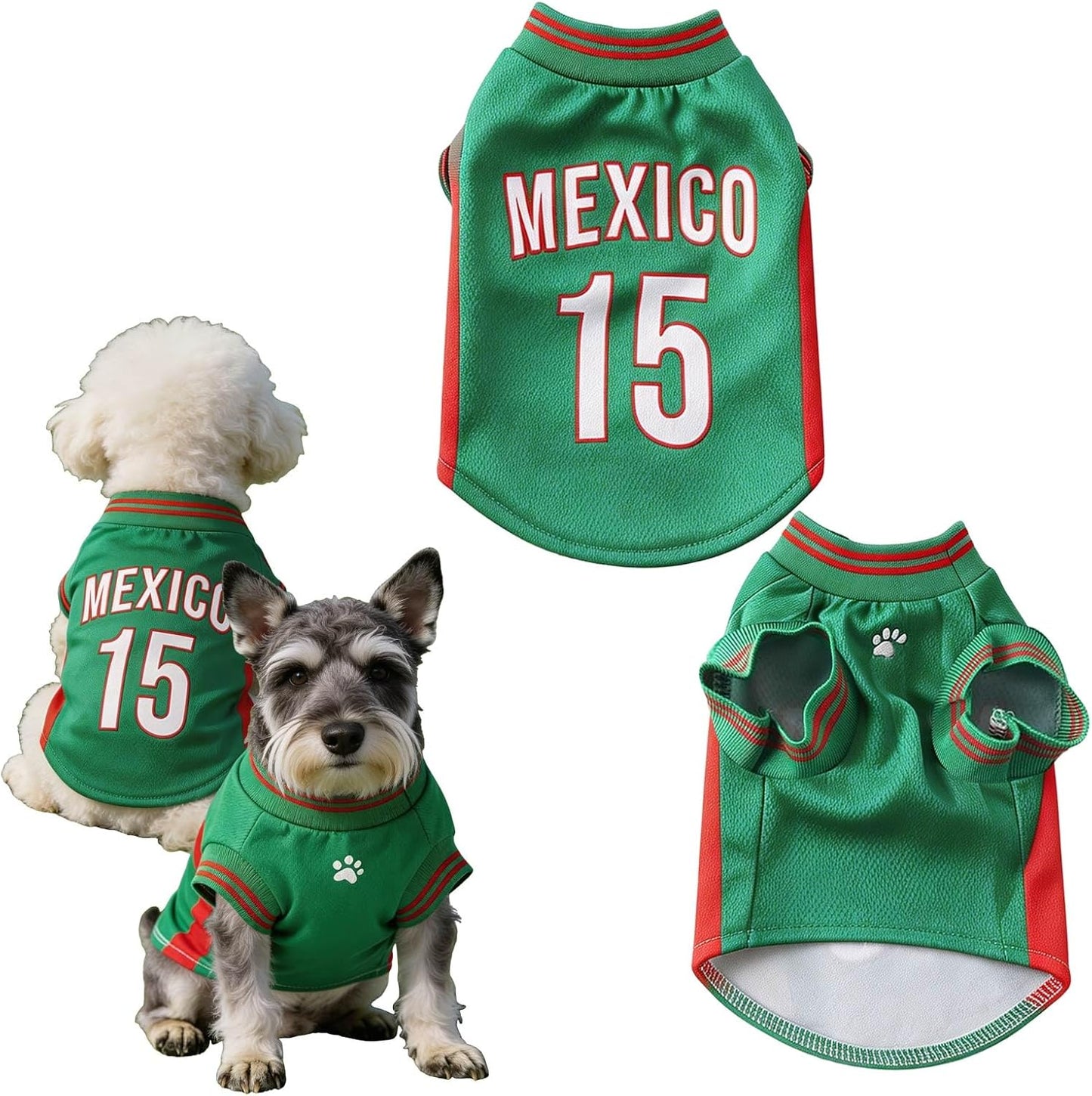 Close-up detail of the breathable mesh knitting on the puppy sports costume.