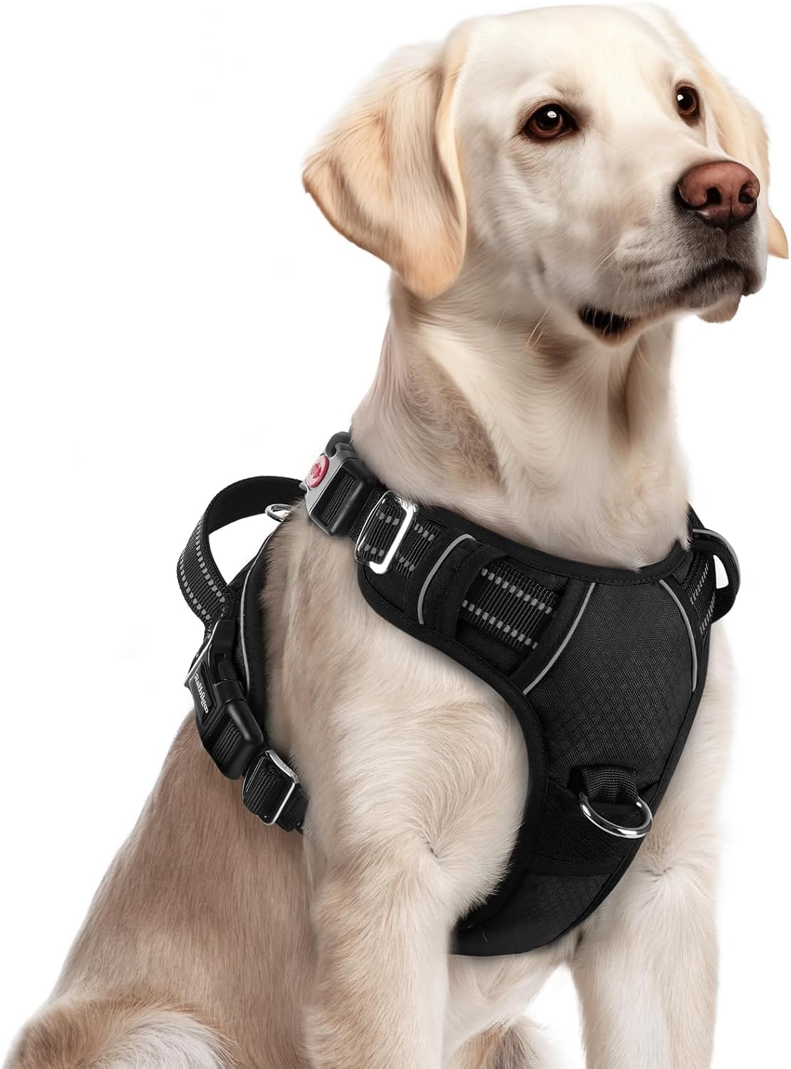 rabbitgoo Dog Harness for Large Dogs, 3 Buckles Easy On & Off No Pull Pet Vest, Soft Padded Walking Pet Harness with Control Handle, Adjustable and Reflective, Pink, L - Image 15