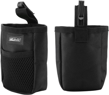 IBLUELOVER pet reward bag attached to a waistband using the heavy-duty belt clip