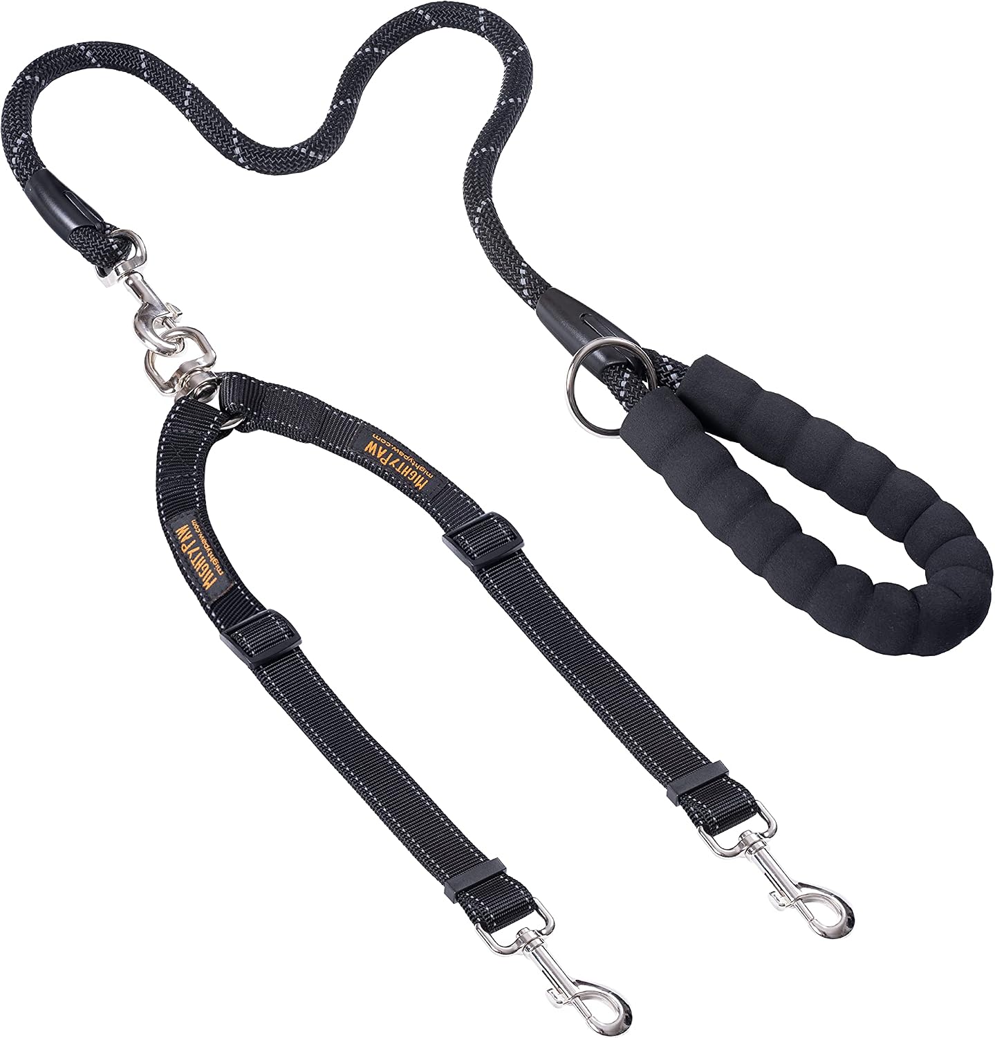 Mighty Paw Double Dog Leash - Double Leash for Two Dogs No Tangle Design. Split Lead for 2 Pets. Adjustable to Fit All Sized Breeds. Reflective Dual Pet Lead for People with Multiple Pups - Image 10