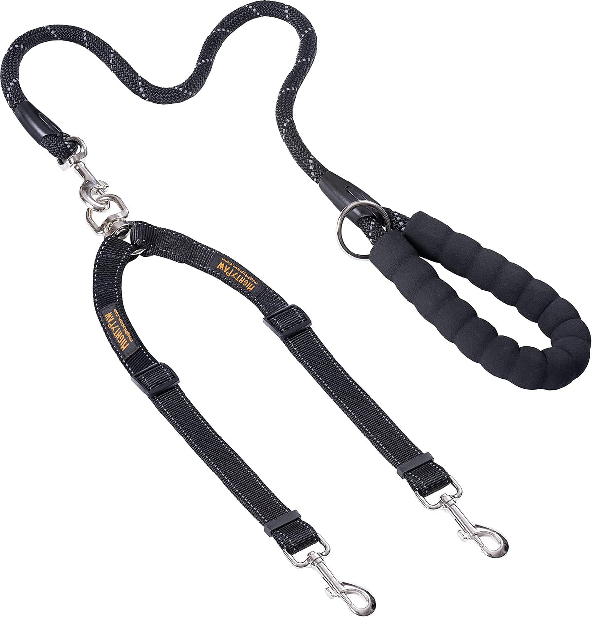 Mighty Paw Double Dog Leash - Double Leash for Two Dogs No Tangle Design. Split Lead for 2 Pets. Adjustable to Fit All Sized Breeds. Reflective Dual Pet Lead for People with Multiple Pups - Image 10
