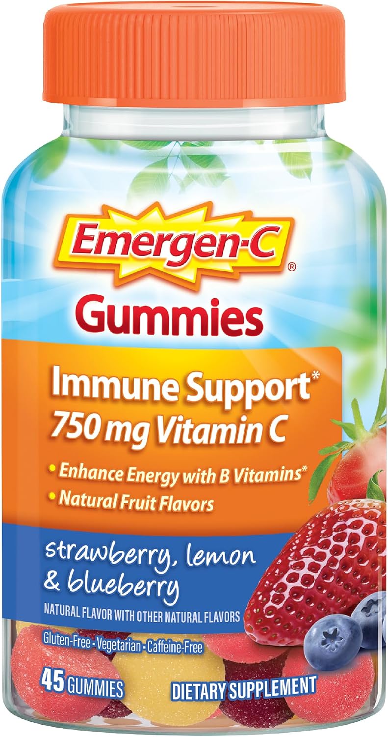 Emergen-C Vitamin C 750mg Immune Support Gummies, Mixed Fruit, 45 Gummies - Image 15