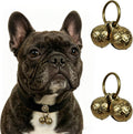 KuuGuu copper pet collar bells four piece pack front view on an electronic tracking accessory layout
