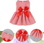 Close up view of the durable polyester fabric and front buttons on the OTKARXUS puppy dress