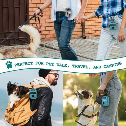 PetAmi mini backpack style dog walking accessory pouch in heather sea blue