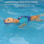 Adjustable puppy swimming vest with front neck float