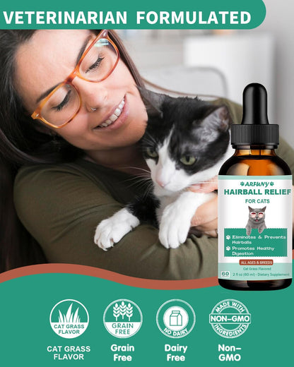 Natural hairball control drops for adult cats and kittens