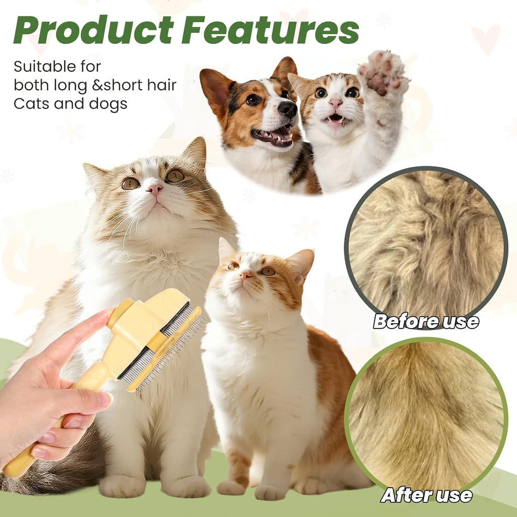 Two pack pet grooming brushes showing the ergonomic handle design.